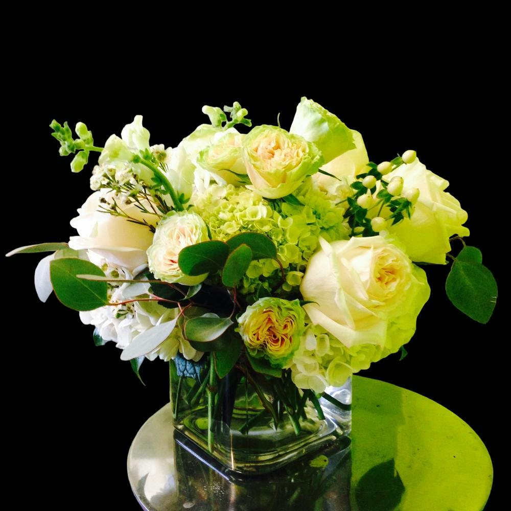 Lush Rose & Hydrangea Cube Bloomwoods Florist Columbus GA